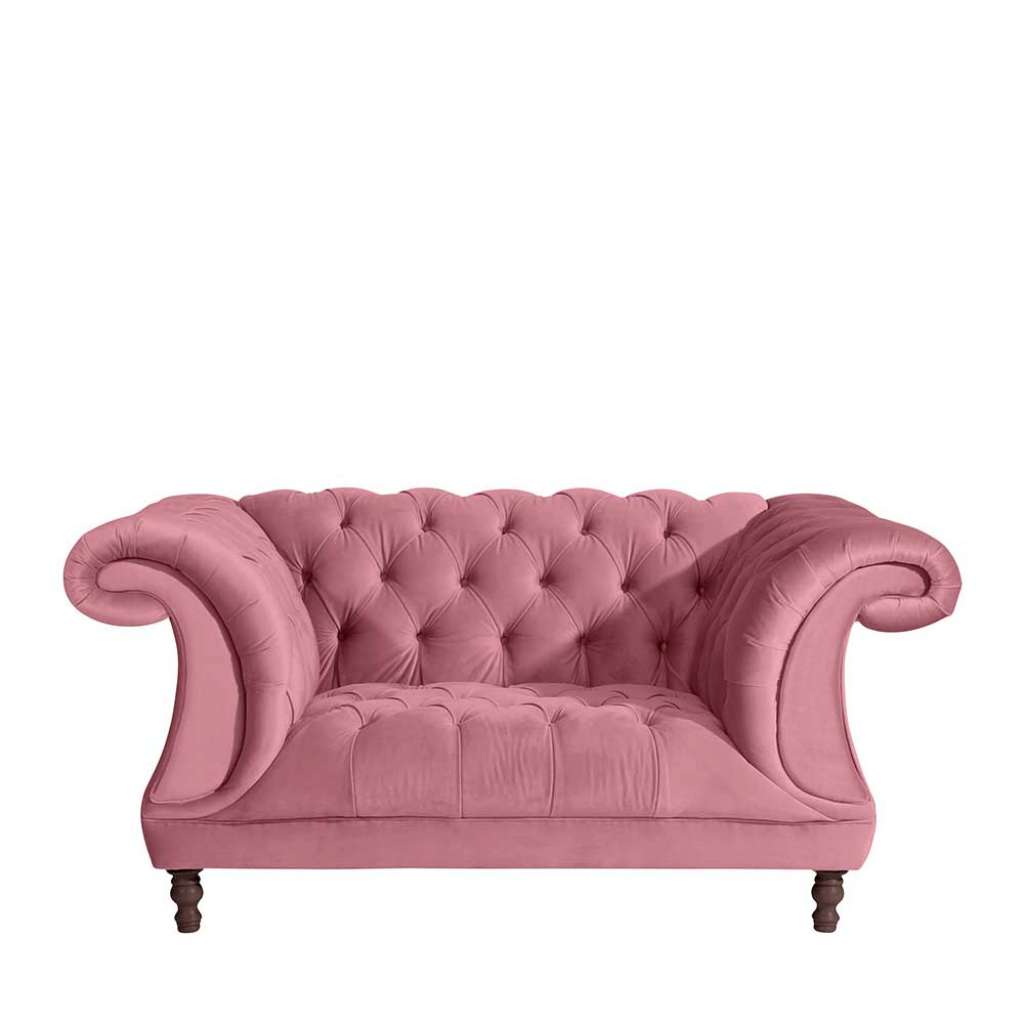 Barocker XL Sessel rosa aus Samtvelours Vierfußgestell aus Holz