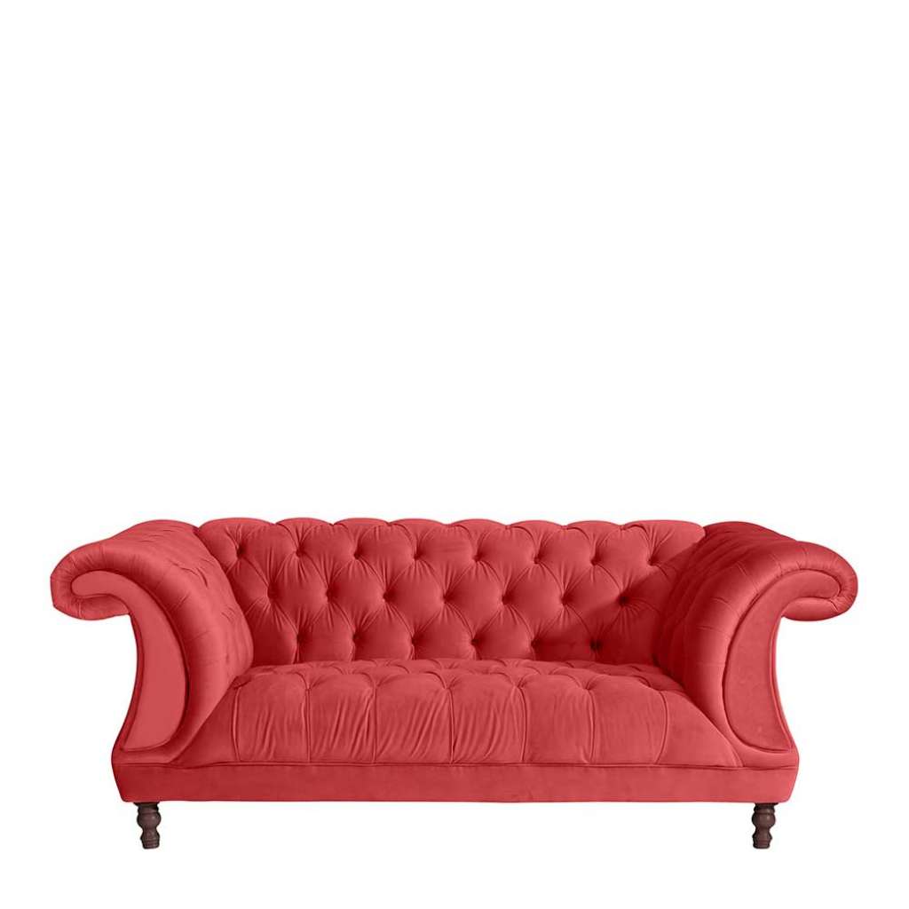 Zweisitzer Samtvelours Sofa in Rot neuen Barockstil