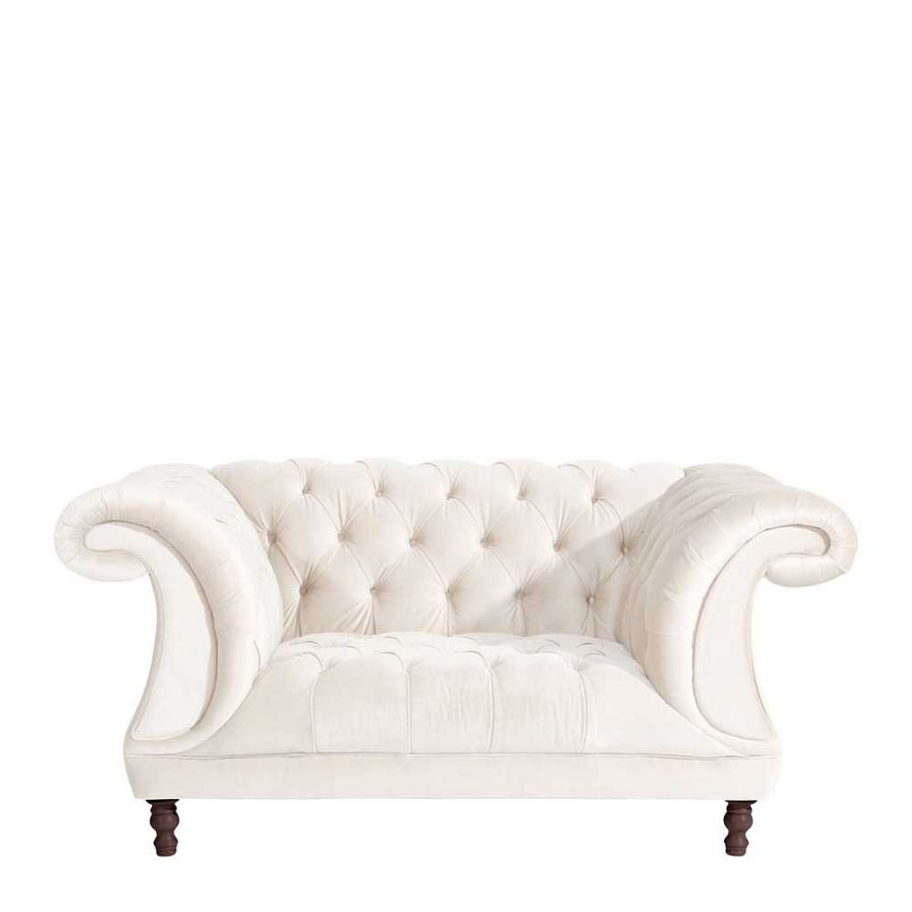 XL Sessel Barockstil in Cremefarben Samtvelours Bezug