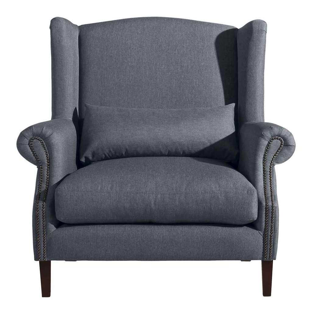 Vintagesessel mit Ohren in Jeans-Blau 112 cm hoch und 114 cm breit