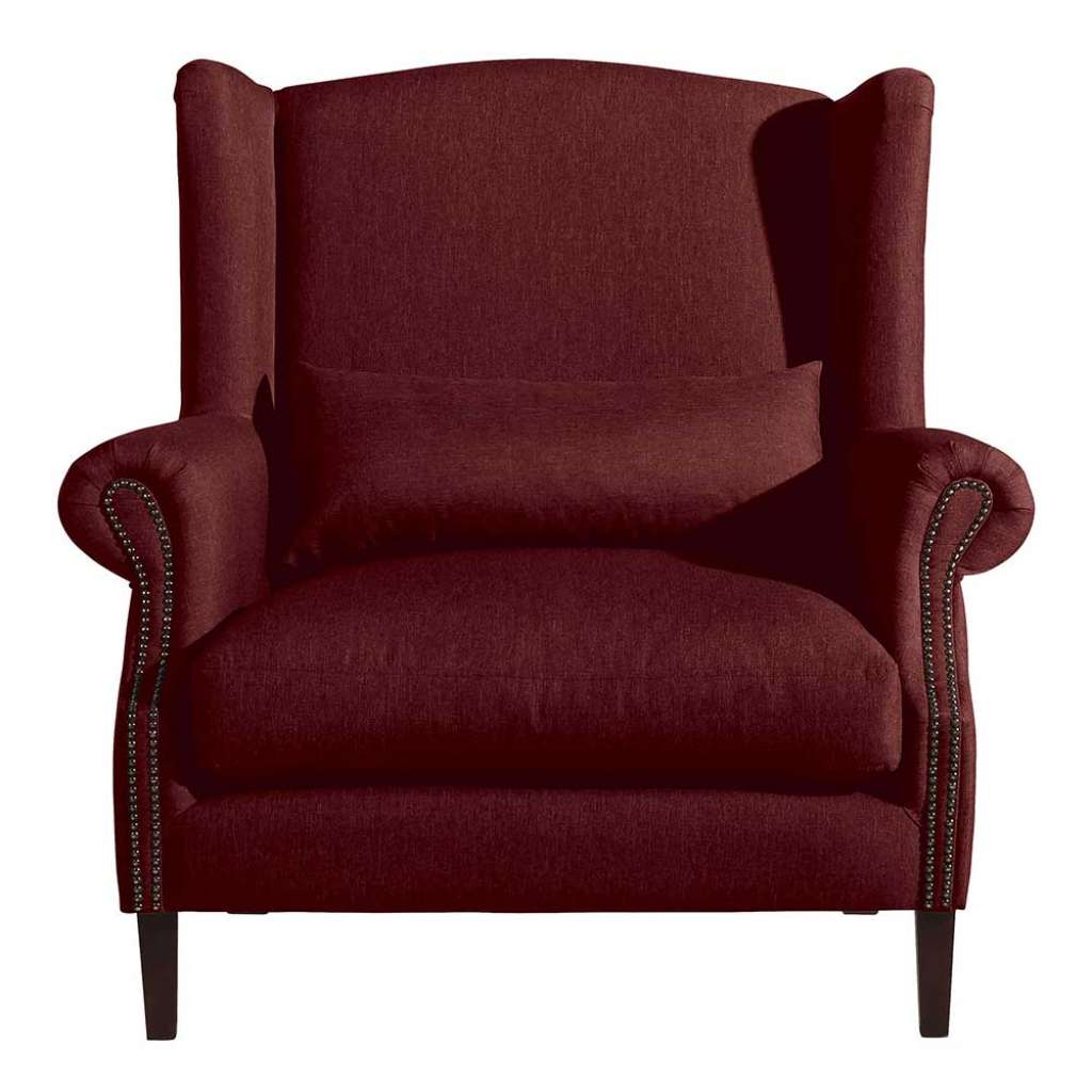 Omasessel Vintage Landhaus in Rot und Nussbaumfarben 114 cm breit