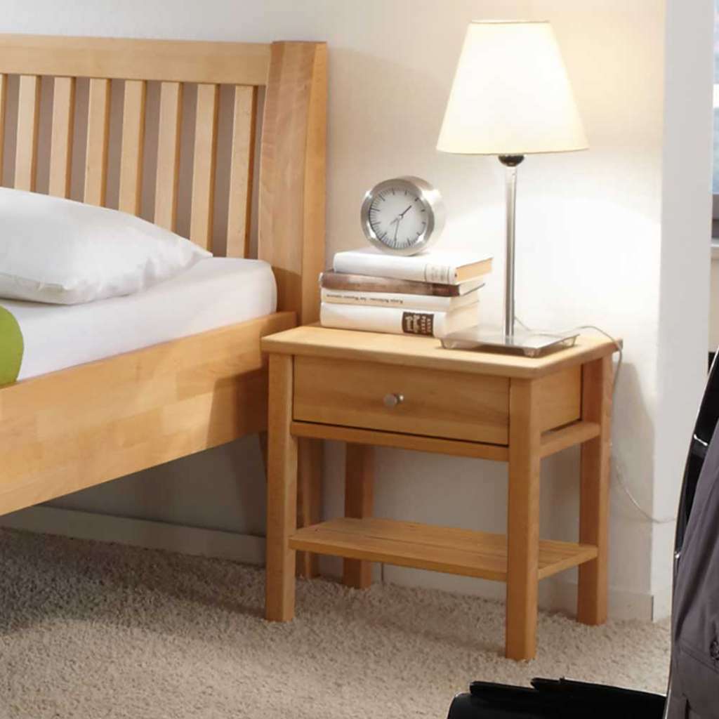 Nachtkonsole massiv Buche geölt einer Schublade und Ablage