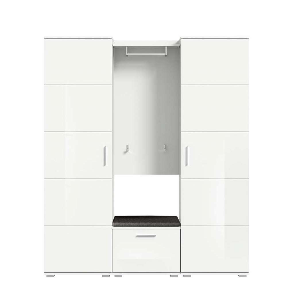 Komplett Garderobe weiss in modernem Design 191 cm hoch