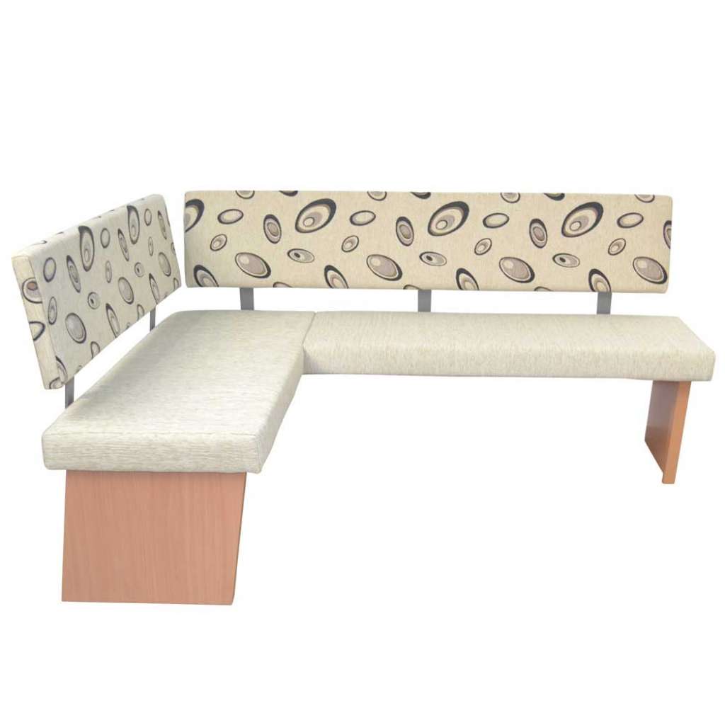 Esstischbank gepolstert in Beige - Grau - Buchefarben Winkelform