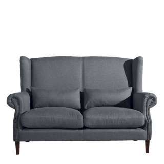 Wohnzimmer Couch Jeans blau im Vintage Look zwei Sitzplätzen