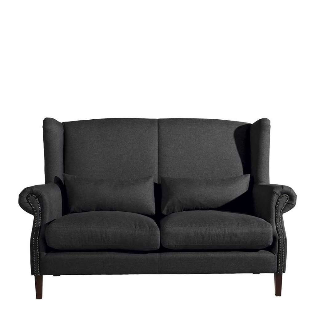 Sofa mit Ohren im Vintage Look Vierfußgestell aus Holz