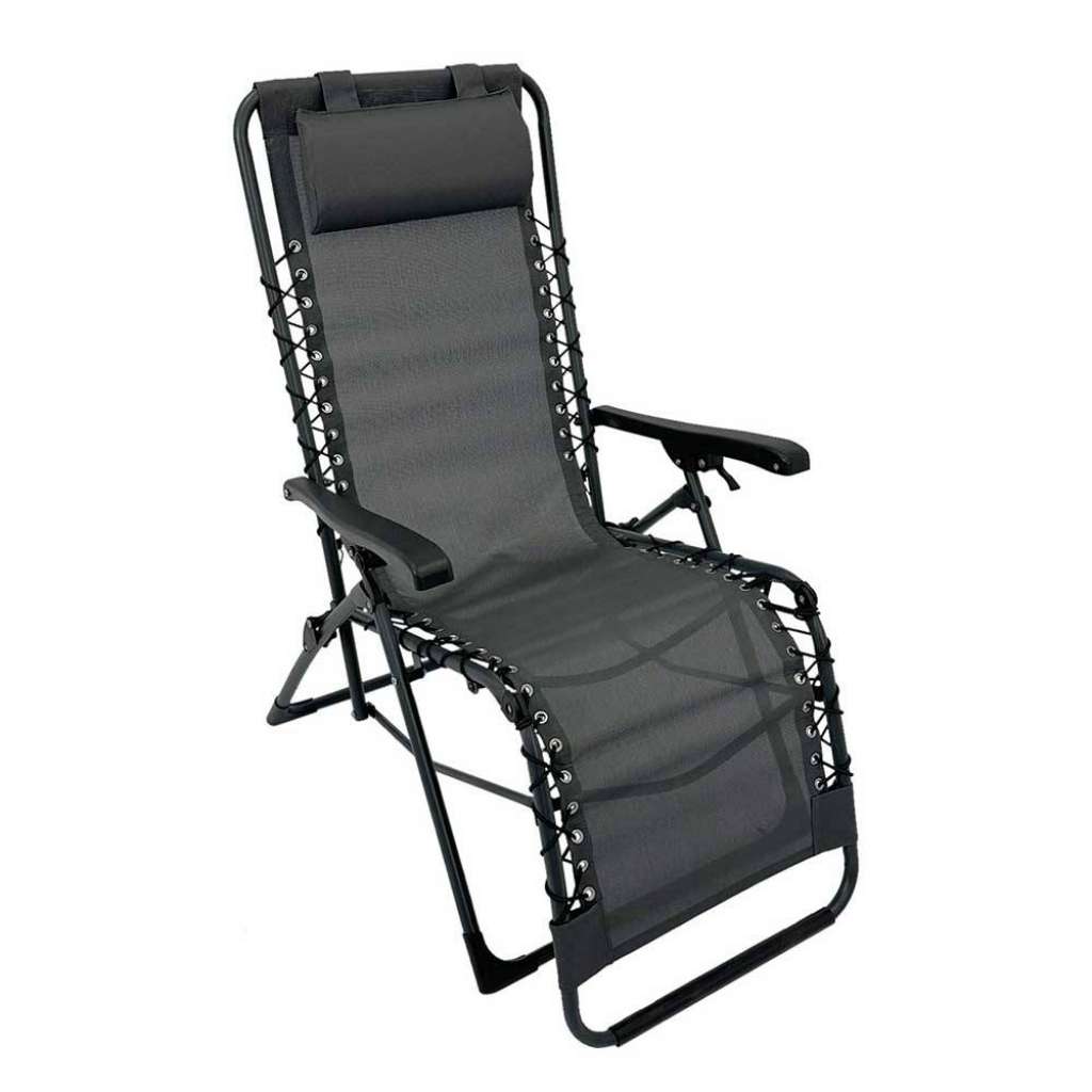 Garten Liegestuhl mit hoher Lehne aus Meshgewebe 66 cm breit