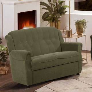 Zweiersofa dunkelgrün Made in Germany Federkern Polsterung