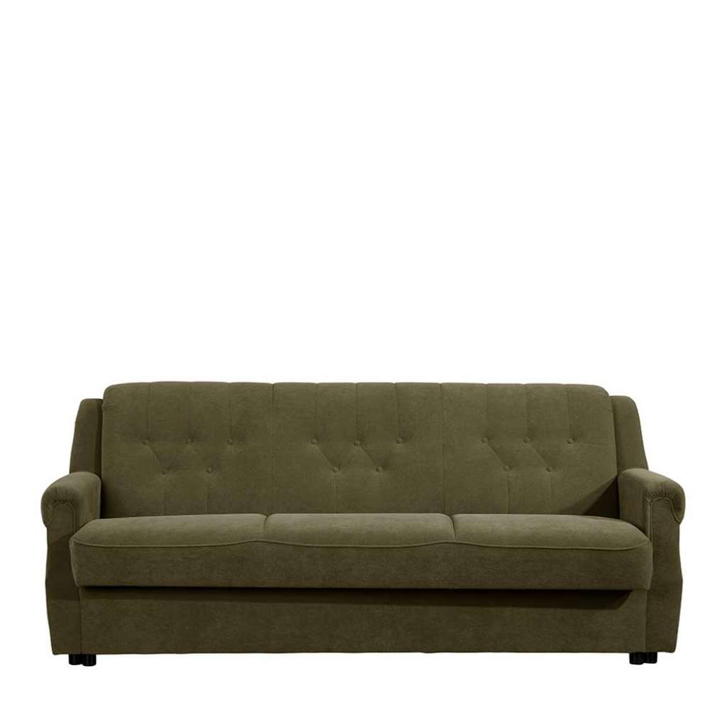 Schlafsofa Dunkelgrün Stoff im klassischen Stil 207 cm breit
