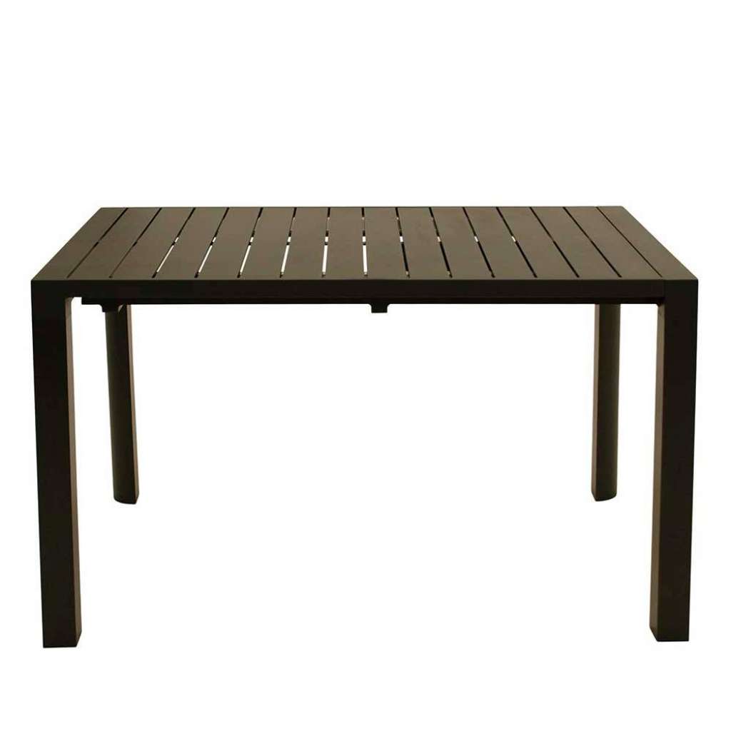 Aluminium Terrassentisch in Dunkelgrau Front Butterflyauszug