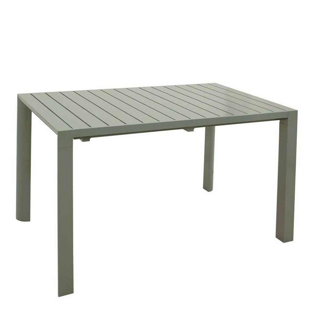 Metall Gartentisch in Silbergrau Aluminium Front Butterflyauszug