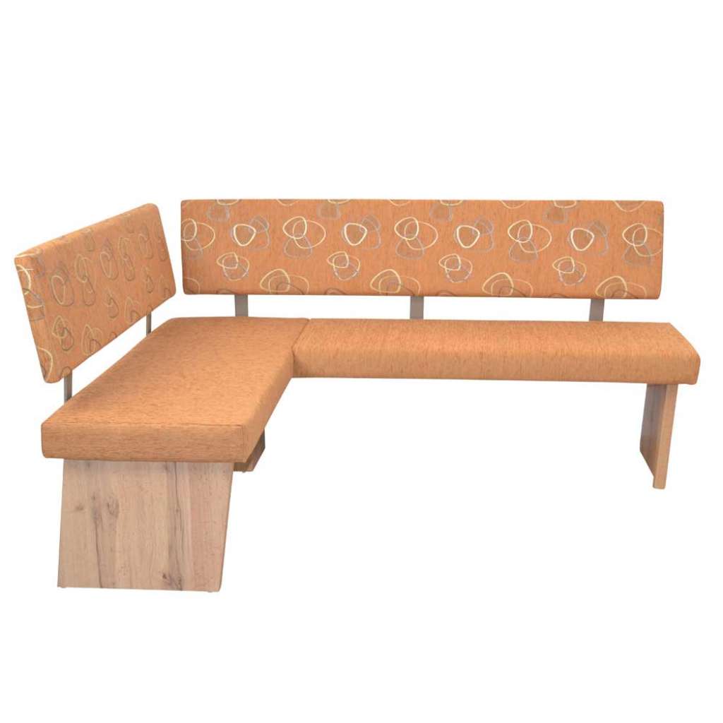 Esszimmer Eckbank Stoff in Braun und Eichefarben Wangengestell