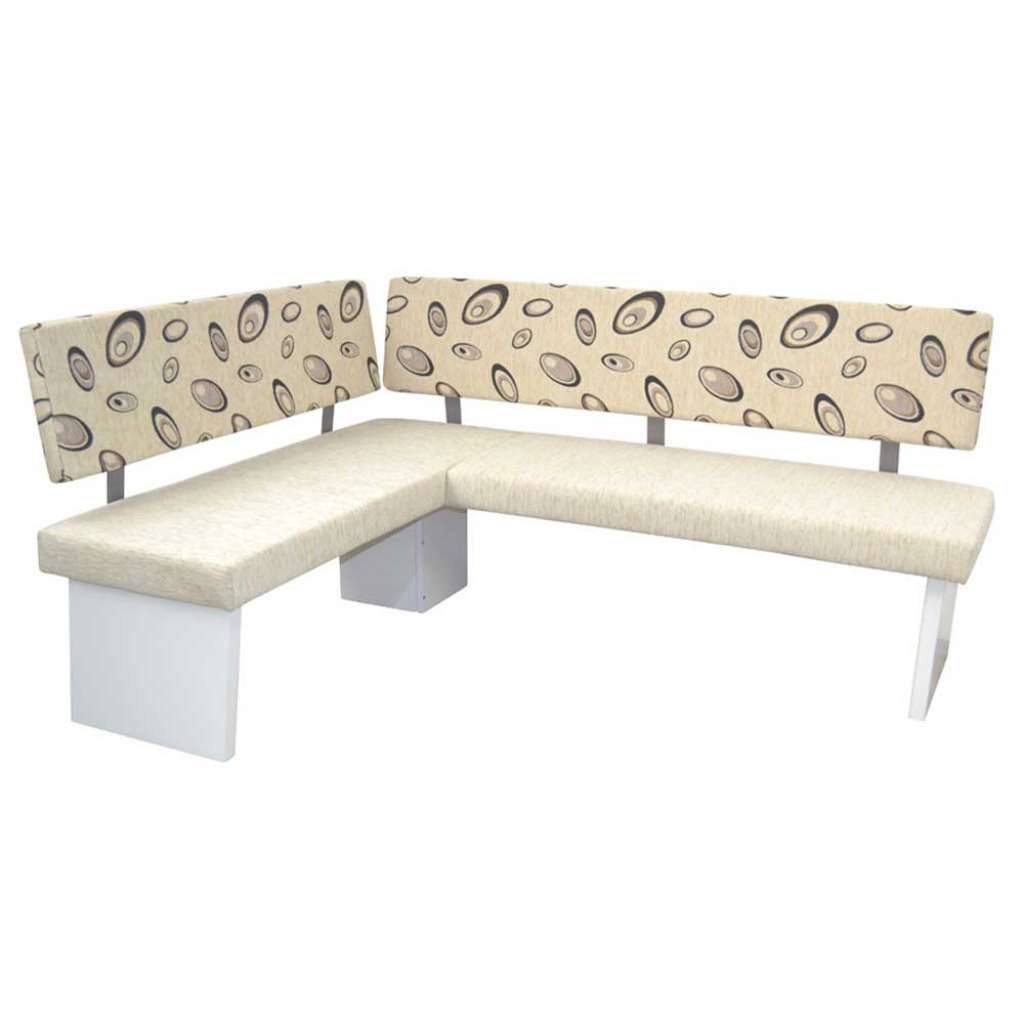 Ecksitzbank Polster modern in Beige - Beigegrau - Weiß Wangengestell