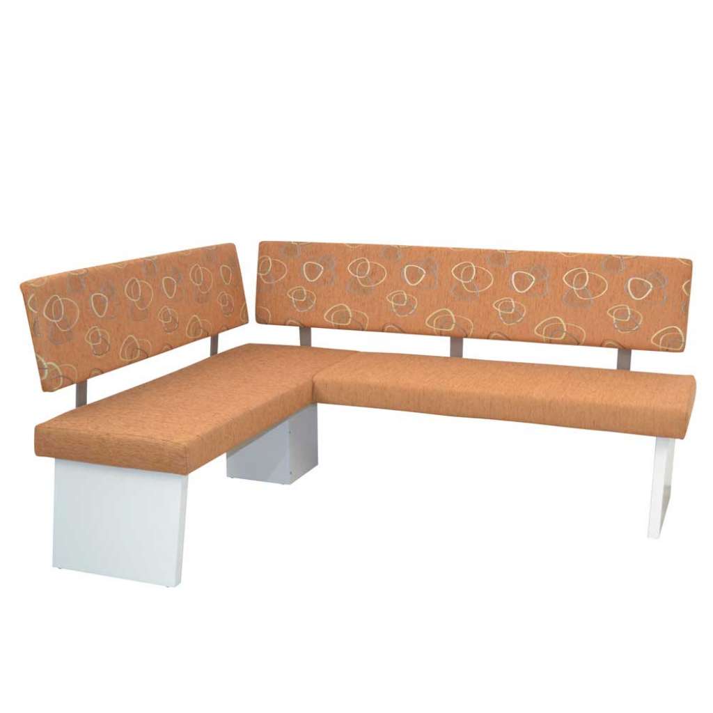 Eckbank modern in Weiß und Braun mit Muster 180 cm breit