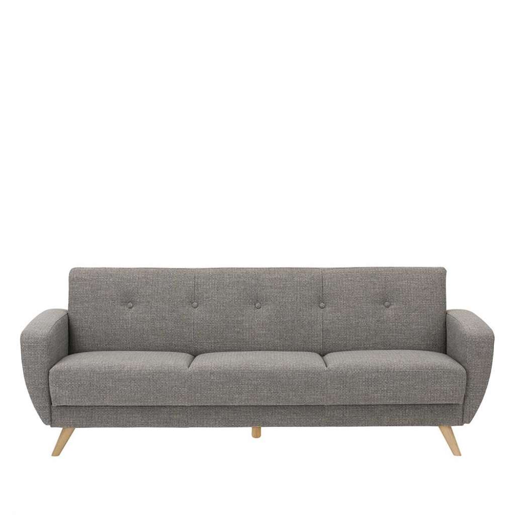Zweisitzer Schlafsofa grau mit Rücken Klappmechanik 230 cm breit