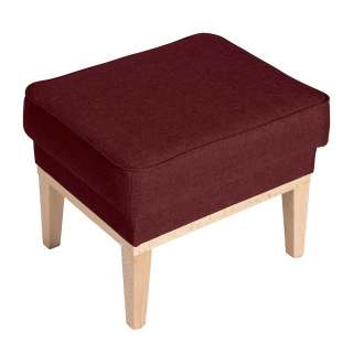 Beistellhocker rot Stoff mit Vierfußgestell aus Holz 41 cm hoch
