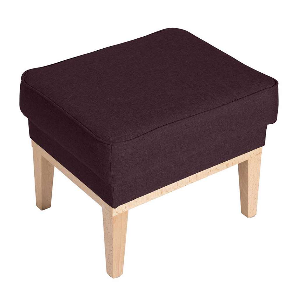 Hocker Stoff Bordeaux Rot in modernem Design 50 cm breit