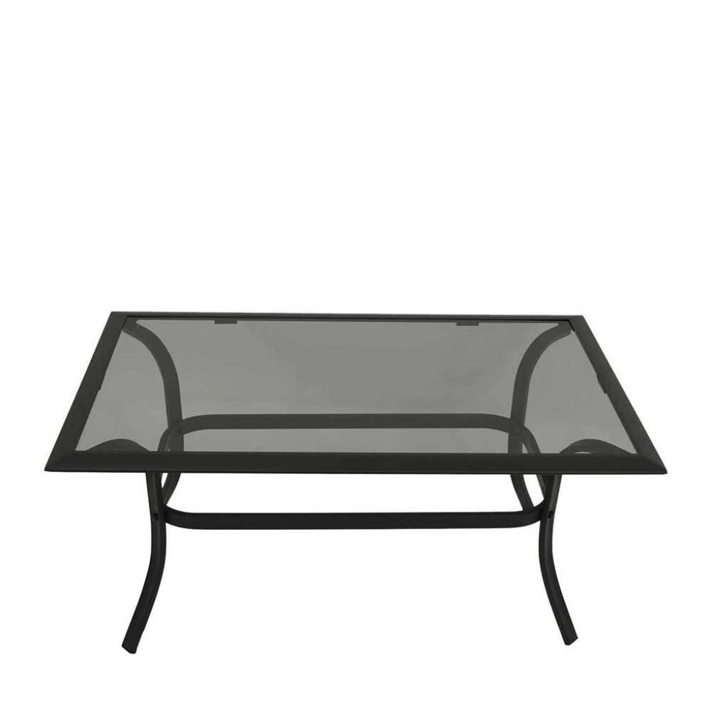 Couchtisch für draußen aus Sicherheitsglas pulverbeschichtetem Stahl