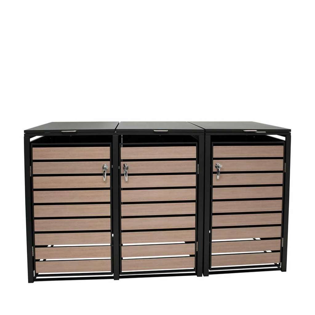 3er Mülltonnenbox stabil 198 cm breit 116 cm hoch