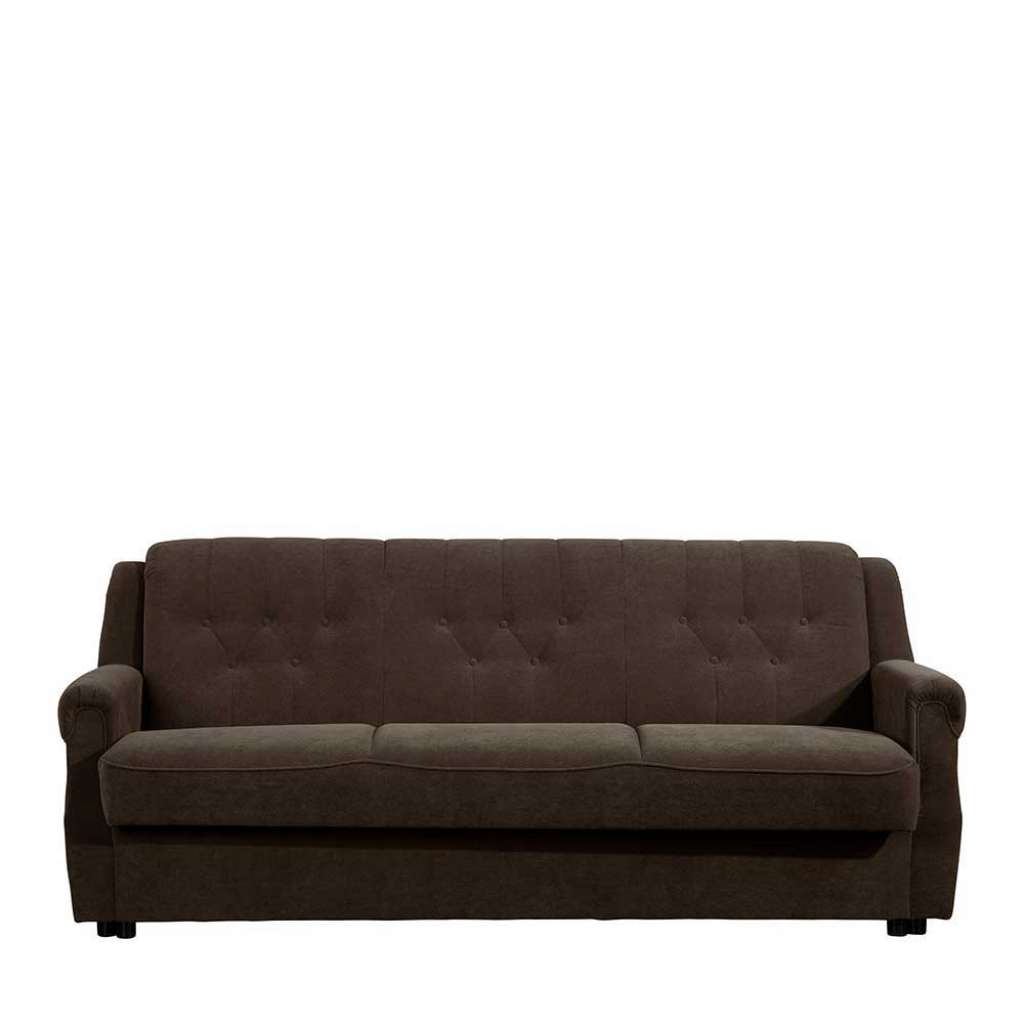Klassisches Bettsofa braun aus Flockstoff Made in Germany