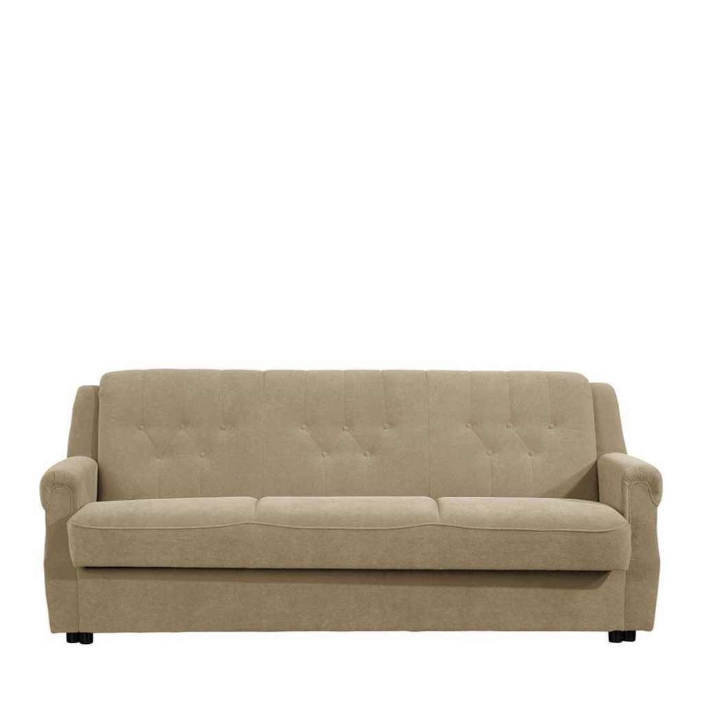 Bettcouch Beige im klassischen Stil Flockstoff Bezug