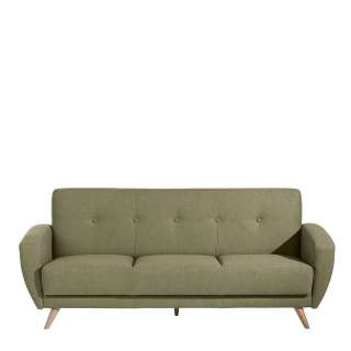 Schlafsofa Olivgrün aus Microfaser Rücken Klappmechanik