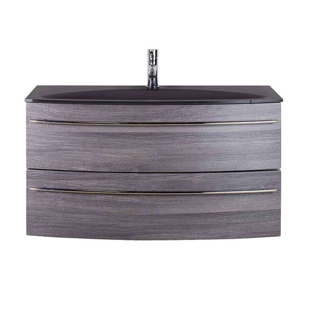 Waschtisch modern Anthrazit mit zwei Schubladen Soft Close