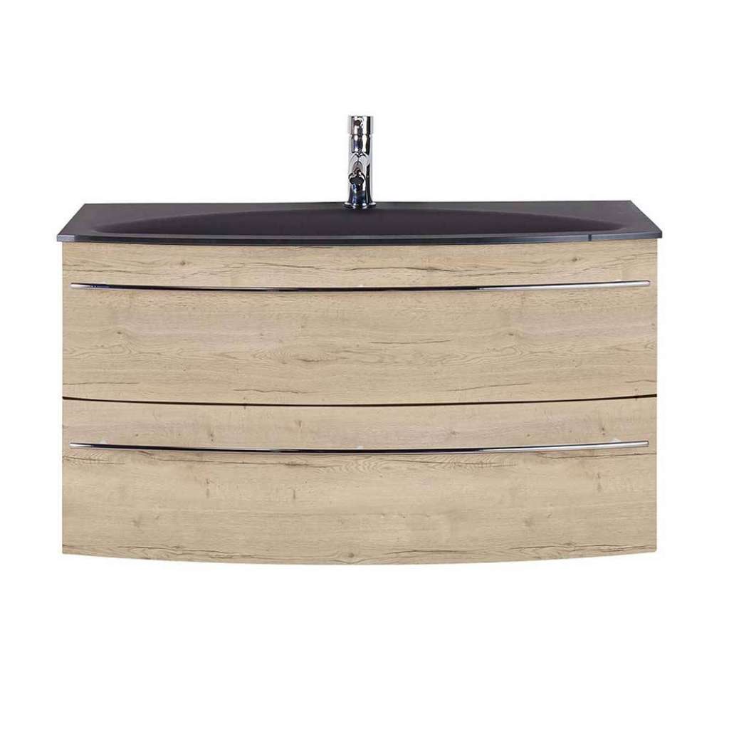 Waschtisch modern Eiche NB mit zwei Schubladen Made in Germany