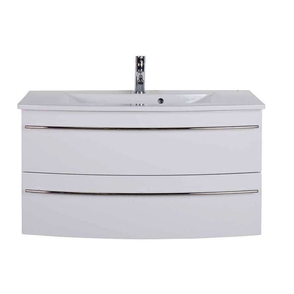 Waschbeckenunterschrank weiss Hochglanz Made in Germany