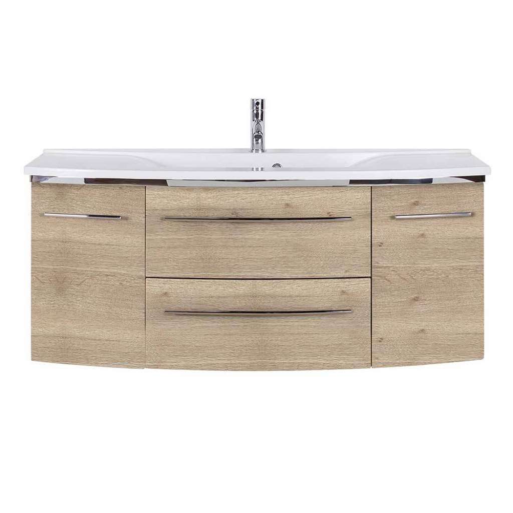 Waschbeckenschrank Eiche Struktur in modernem Design Made in Germany