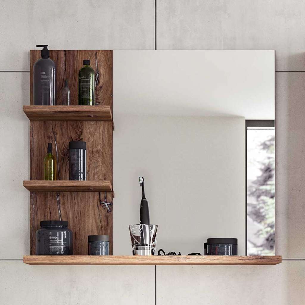 Badspiegel in modernem Design antik Eichefarben NB
