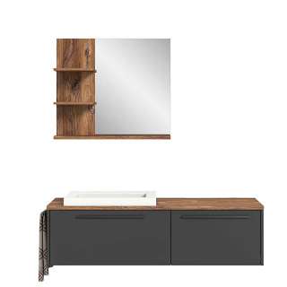 Waschtisch mit Spiegel in modernem Design die Wandmontage (zweiteilig)