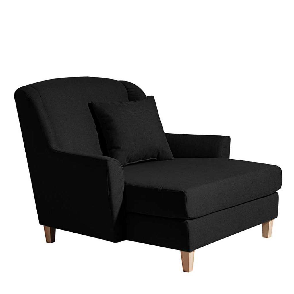 Bigsessel schwarz im Landhausstil Flachgewebe und Buche