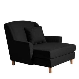 Bigsessel schwarz im Landhausstil Flachgewebe und Buche