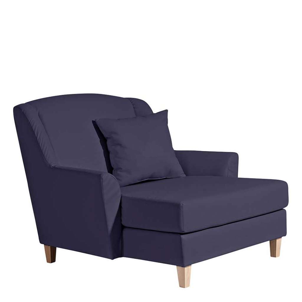 Big Sessel dunkelblau mit Kissen im Landhausstil 136 cm breit