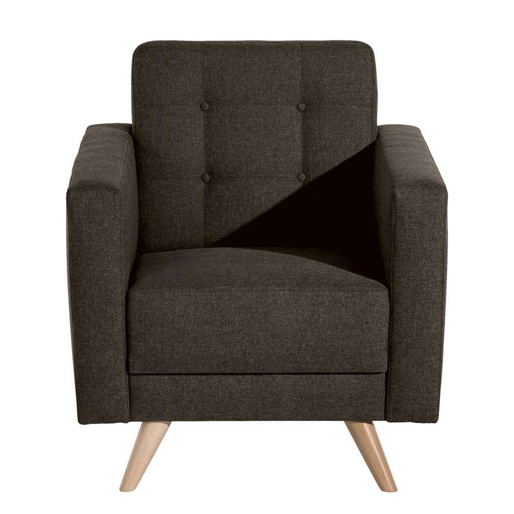 Wohnzimmersessel braun mit Federkern Polsterung 46 cm Sitzhöhe