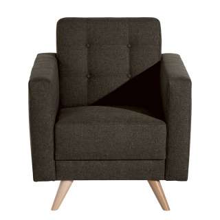 Wohnzimmersessel braun mit Federkern Polsterung 46 cm Sitzhöhe