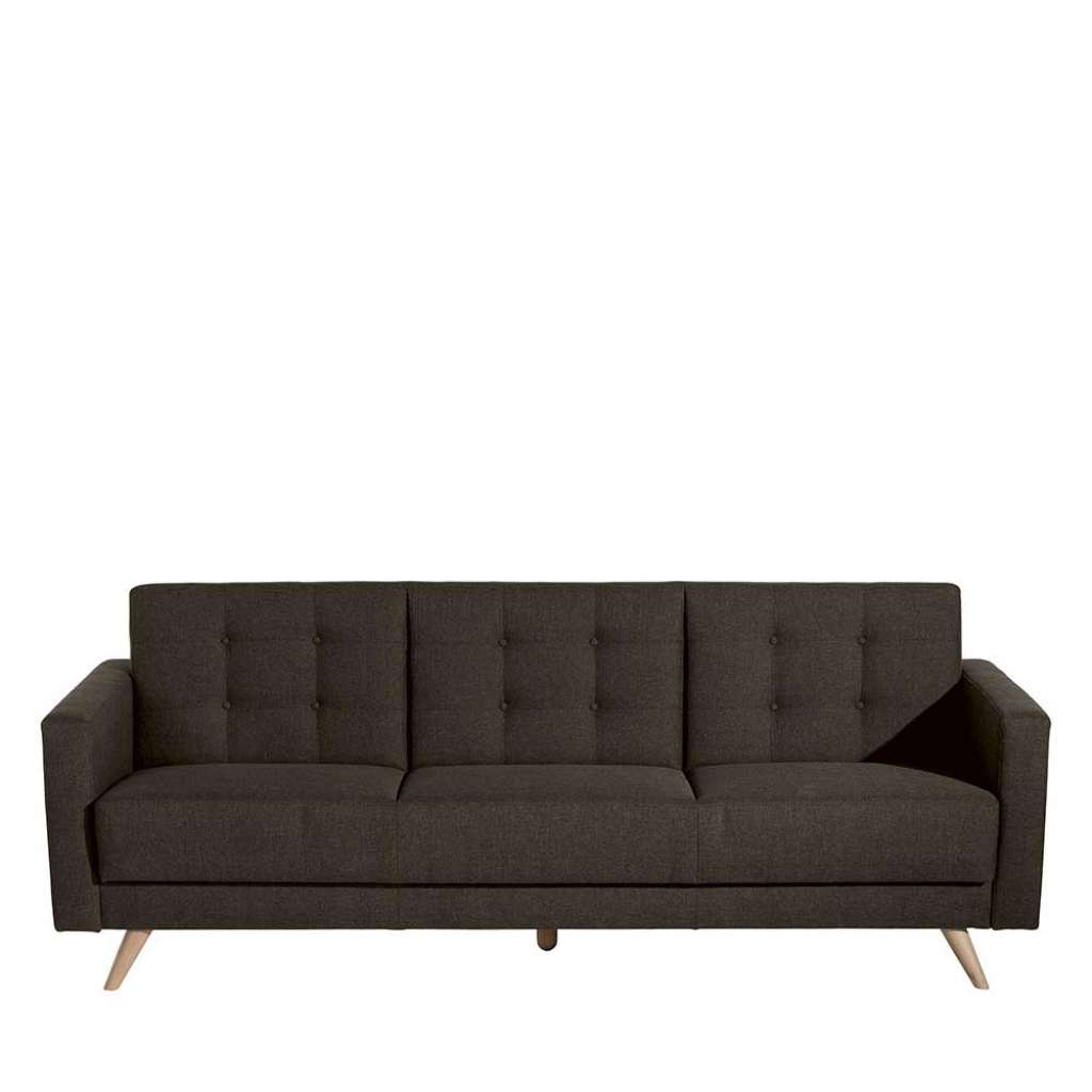 Bettsofa braun modern im Retrostil Rücken Klappmechanik