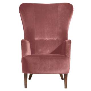 Hochlehner Sessel Rosa mit Ohren Vintage Look Samtvelours