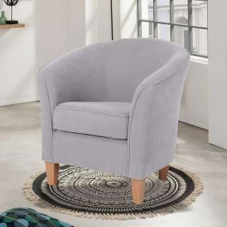 Polstersessel Silbergrau in modernem Design 70 cm breit