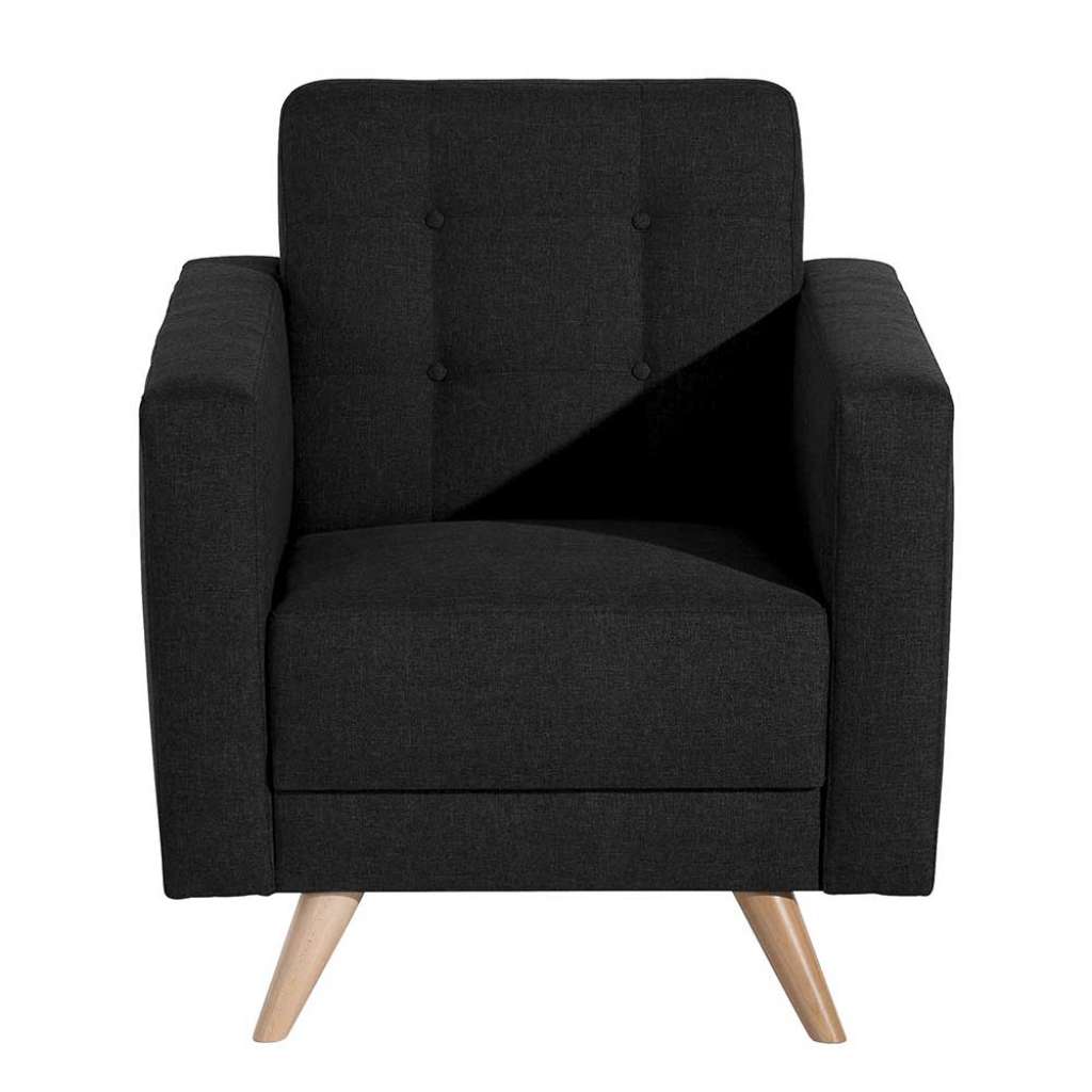Federkern Polstersessel in Schwarz 75 cm breit