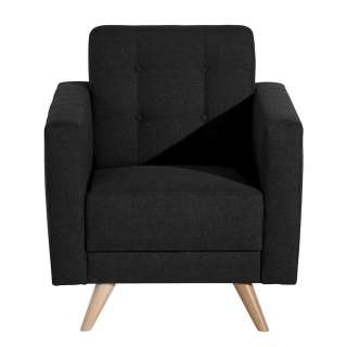 Federkern Polstersessel in Schwarz 75 cm breit