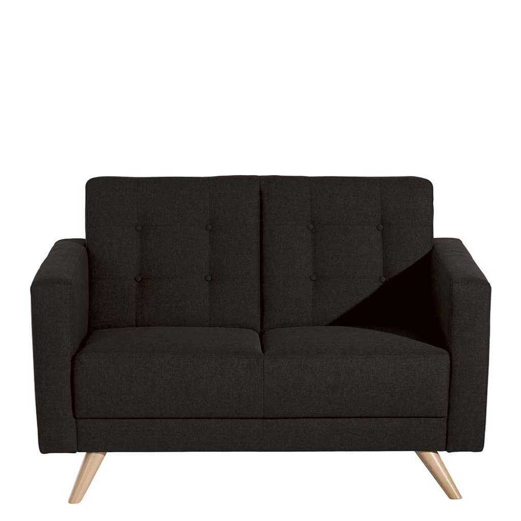 Zweisitzer Sofa in Dunkelbraun Flachgewebe 128 cm breit