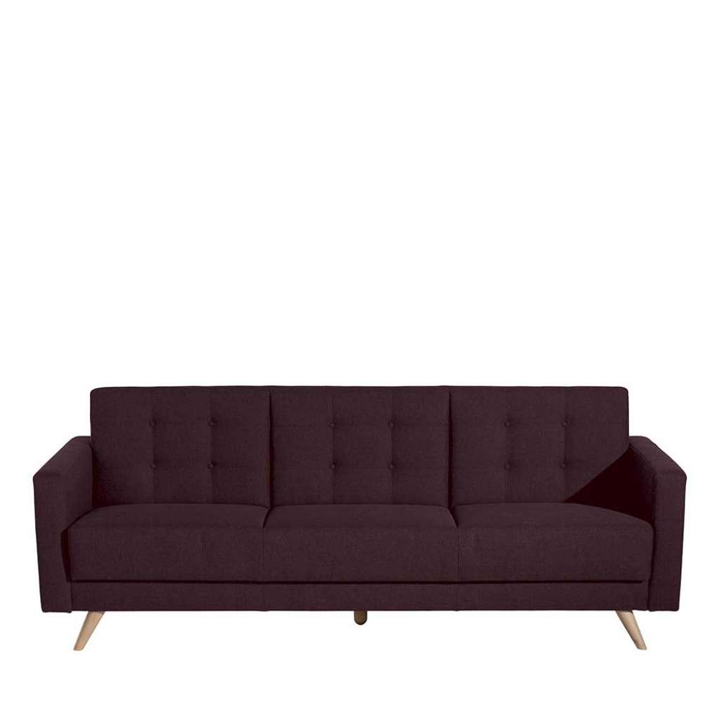 Ausklappbares Sofa in Bordeaux und Buchefarben 46 cm Sitzhöhe