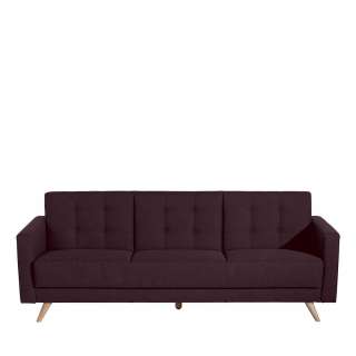 Ausklappbares Sofa in Bordeaux und Buchefarben 46 cm Sitzhöhe