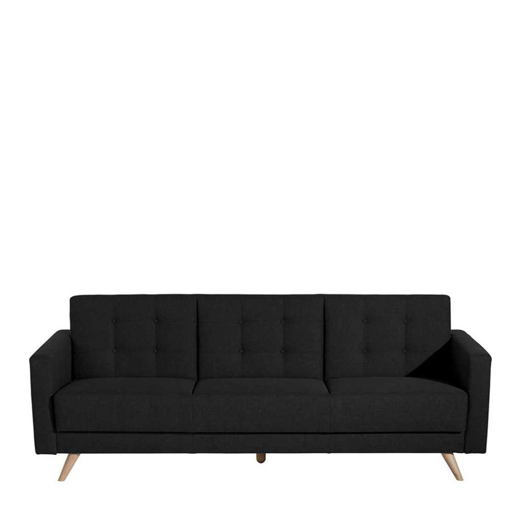 Verwandlungssofa in Schwarz und Buchefarben 230 cm breit