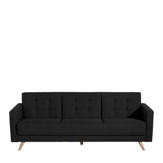 Verwandlungssofa in Schwarz und Buchefarben 230 cm breit