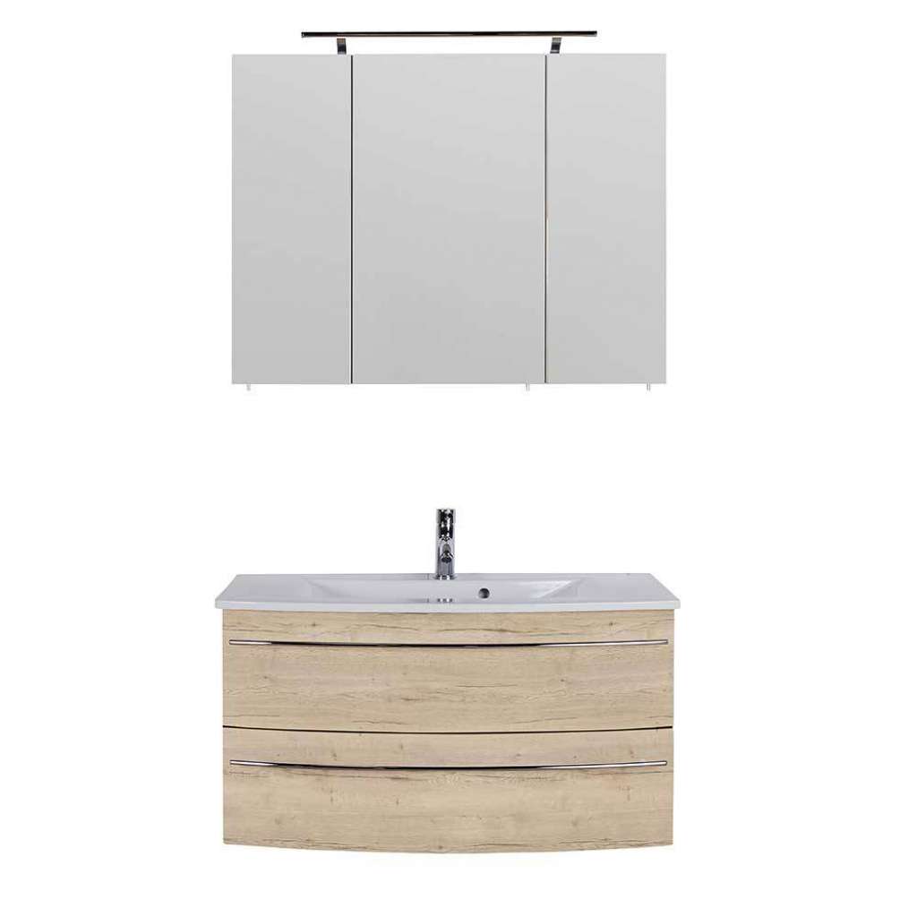 Waschplatz in Eiche Bianco Touchwood Made in Germany (zweiteilig)