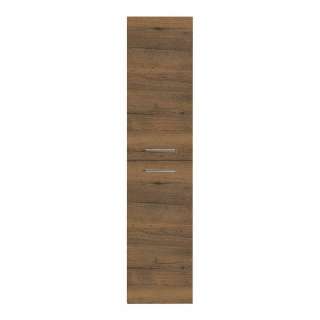 Hochschrank Bad schmal in Eiche dunkel Wäsche Klappe