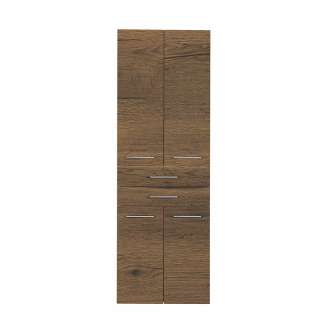 Hochschrank Badezimmer groß in Eiche dunkel 179 cm hoch
